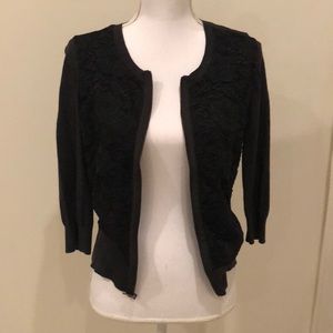 Banana Republic Sweaters - Banana Republic Zip-Up Cardigan with Lace Detail Banana Republic Sweaters - Banana Republic Zip-Up Cardigan with Lace Detail